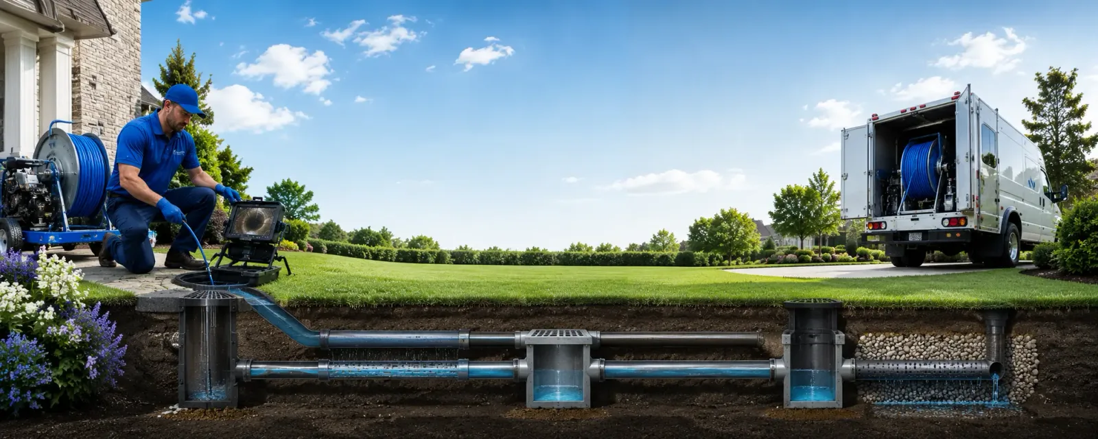 Outdoor drain cleaning information for Shirley, NY